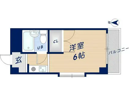 ナンソーハイツ(ワンルーム/1階)の間取り写真