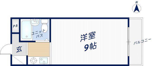 89新石切(1K/4階)の間取り写真