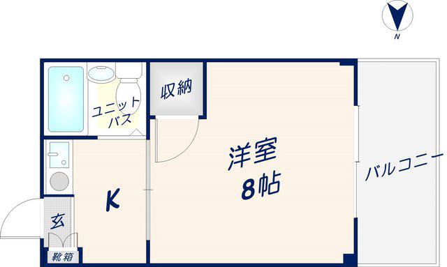 藤井マンション岩田(1K/2階)の間取り写真