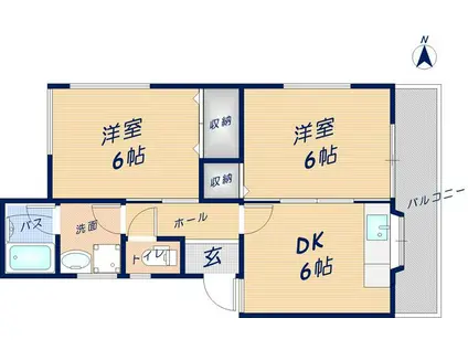 センチュリーハイツ(2DK/2階)の間取り写真