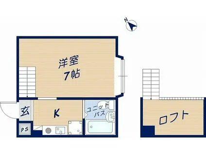 ビスタ 山手(1K/2階)の間取り写真