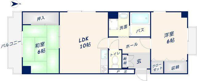 NSパレス(2LDK/2階)の間取り写真