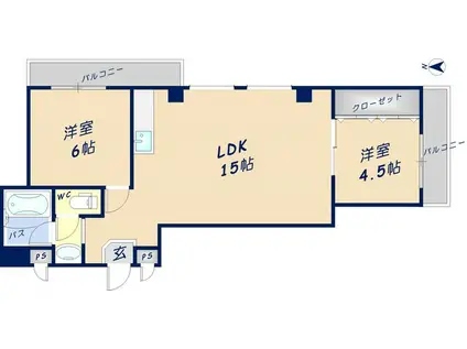 KTコスモ(2LDK/3階)の間取り写真