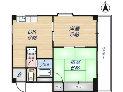 KTコスモ(2DK/3階)の間取り写真