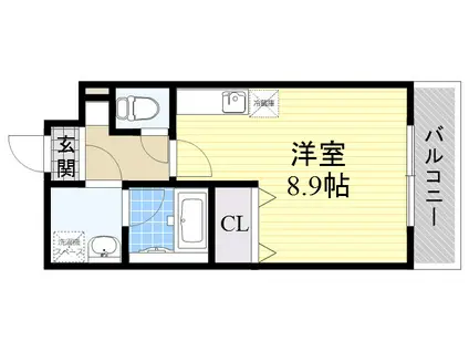 サニーヴィラジェミー(ワンルーム/2階)の間取り写真