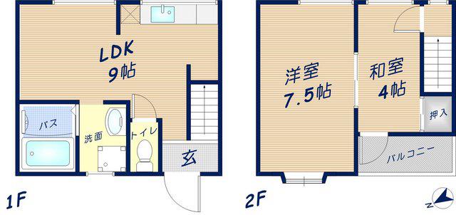 第2サンライフクローバー(2LDK/2階)の間取り写真