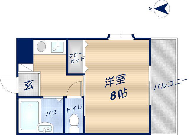 エンフェル石切(1K/2階)の間取り写真