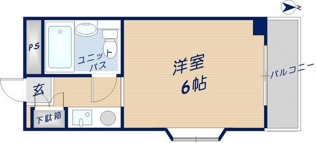 メゾンド・ヴェルテ東花園(1K/4階)の間取り写真