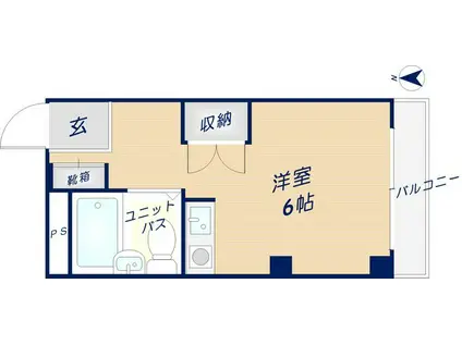 ラフォーレ下六万寺(ワンルーム/4階)の間取り写真