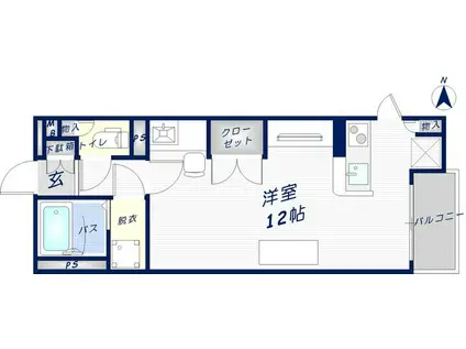 レオネクストウッド(ワンルーム/2階)の間取り写真