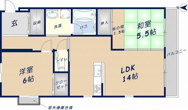 プリンスライフ花園(2LDK/2階)の間取り写真