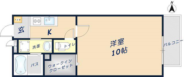 プルミエールA棟(1K/2階)の間取り写真
