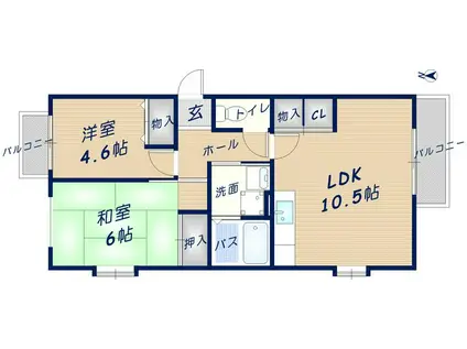 BIRD S-EYE五条坂南棟(2LDK/1階)の間取り写真