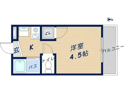 イーストマンションムラオ(1K/2階)の間取り写真