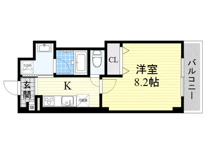 ディライト(1K/3階)の間取り写真