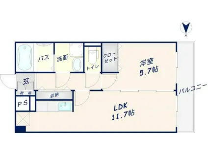 フォンテーヌ(1LDK/1階)の間取り写真