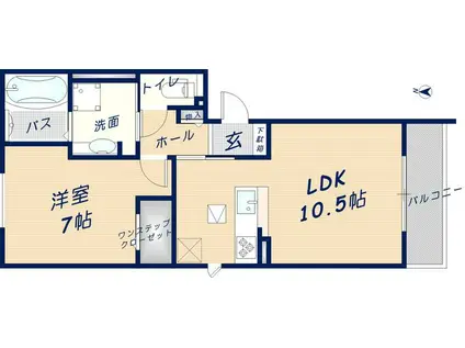 グランシャリオA棟(1LDK/2階)の間取り写真