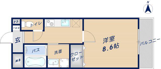 パトラY(1K/3階)の間取り写真