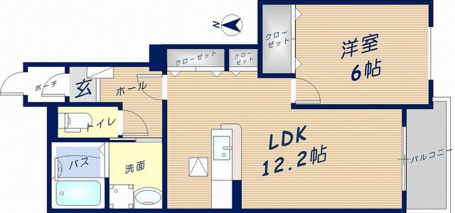 メゾン・シュマール(1LDK/1階)の間取り写真