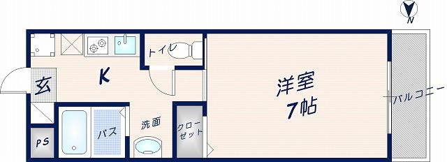 EPOCH昭和町(1K/3階)の間取り写真