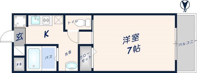 EPOCH昭和町(1K/2階)の間取り写真