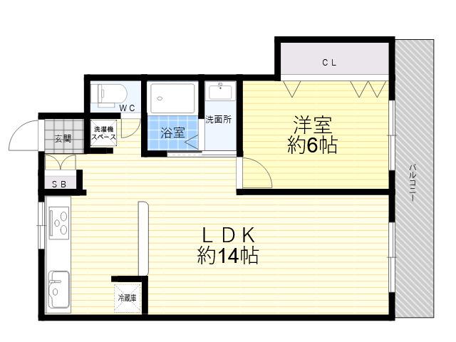 小林マンション(1LDK/3階)の間取り写真
