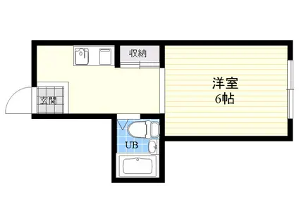 吉田アバンギャルド(ワンルーム/2階)の間取り写真