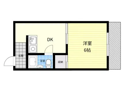 エイサイハイム(1DK/3階)の間取り写真