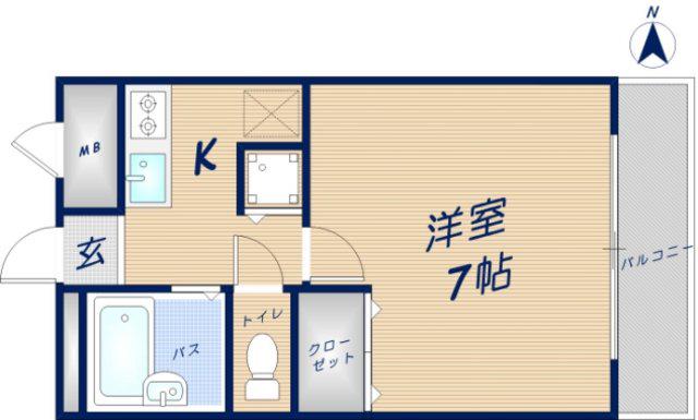 アムール四条(1K/1階)の間取り写真