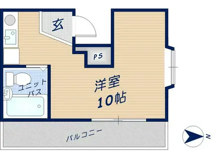 カサベルデ岩田(ワンルーム/2階)の間取り写真