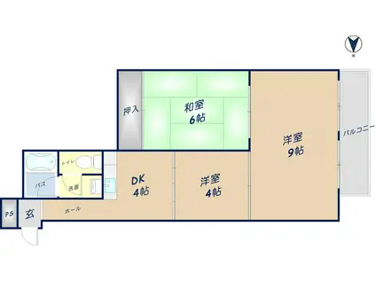 ゆきみマンション(3DK/3階)の間取り写真