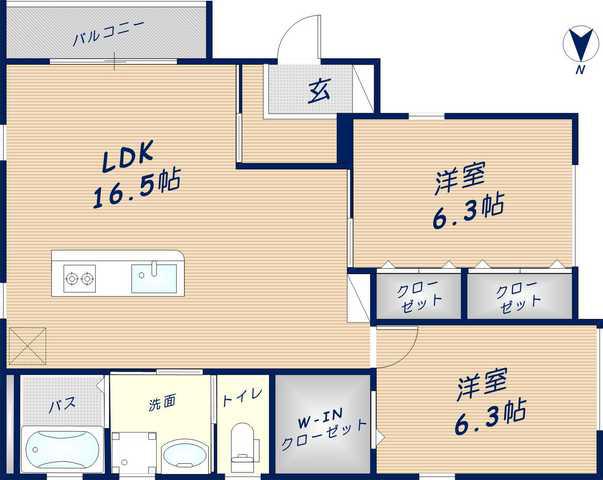 MAISON F(2LDK/2階)の間取り写真