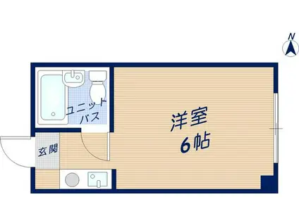 石切第二ハイツ(ワンルーム/3階)の間取り写真