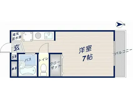 アルテハイム東大阪Ⅱ(ワンルーム/2階)の間取り写真