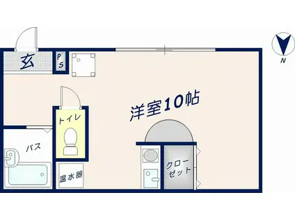 アルテハイム東大阪3号棟(ワンルーム/2階)の間取り写真