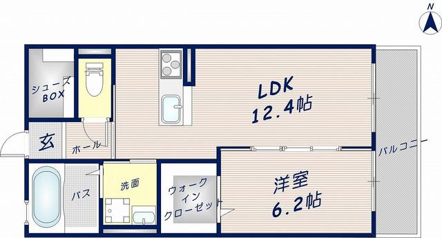 アルソーレ(1LDK/2階)の間取り写真
