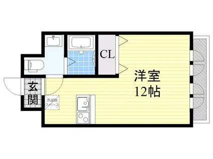メゾンパティオⅡ(ワンルーム/9階)の間取り写真