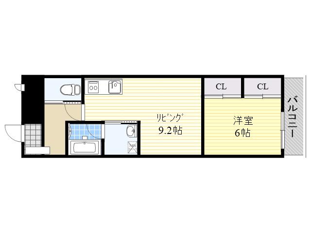 FUMOSE新石切(1LDK/1階)の間取り写真
