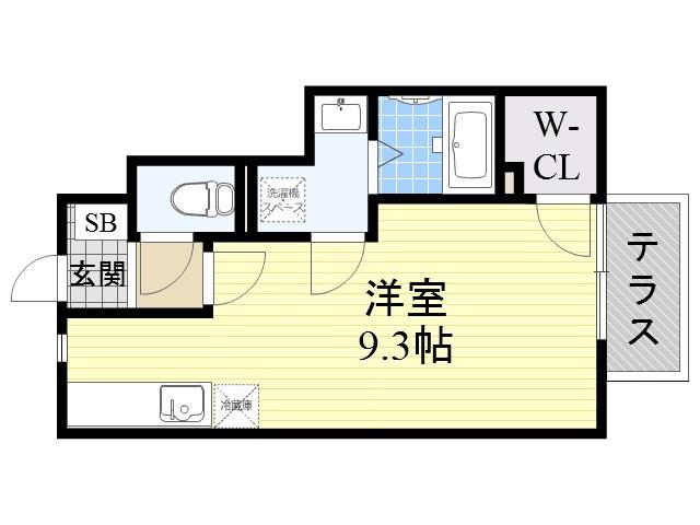 アイリスハイム(ワンルーム/1階)の間取り写真