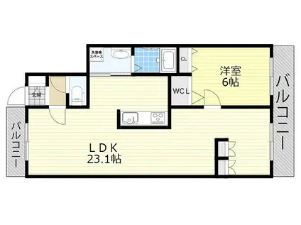 シロイエ石切(1LDK/1階)の間取り写真