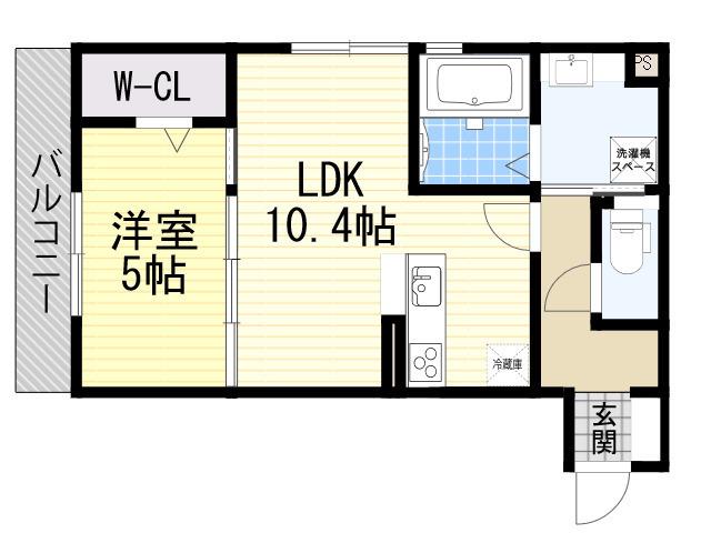 メゾン エムズ(1LDK/2階)の間取り写真