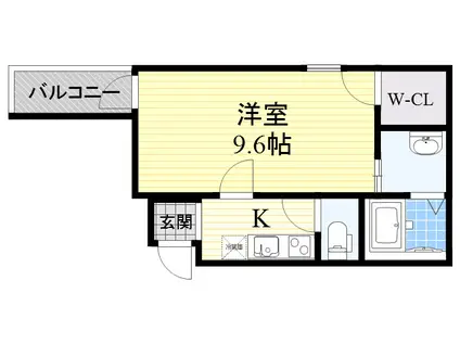 フジパレス河内花園3番館(1K/2階)の間取り写真