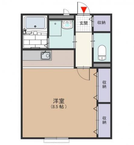 グランドール池島(ワンルーム/1階)の間取り写真