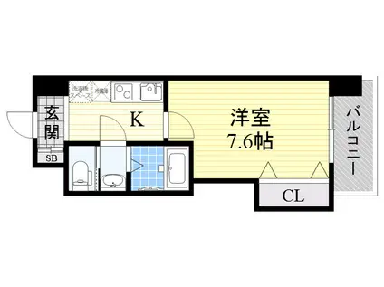 LUXE布施北1(1K/10階)の間取り写真