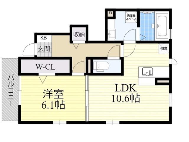 アルベロ(1LDK/1階)の間取り写真