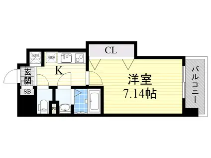 LUXE布施駅前(1K/5階)の間取り写真