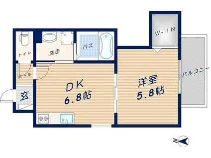 ALEGRIA瓢箪山上四条(1DK/3階)の間取り写真