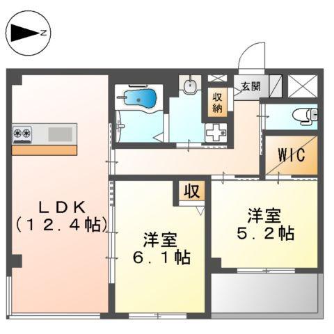 LAKIA DUE (2LDK/3階)の間取り写真