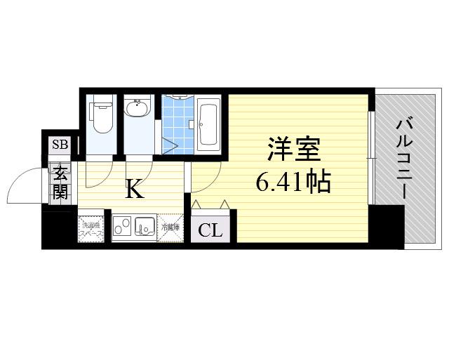 LA DOUCEUR荒本(1K/10階)の間取り写真