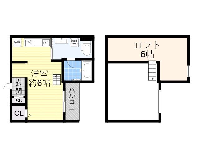 グランヴィア鴻池新田(ワンルーム/2階)の間取り写真